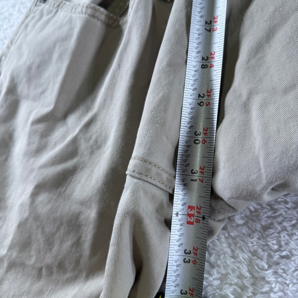 Levis 514 Pants Mens 32x32 Khaki Straight Chino Tan White Tab School 5 Pockets - Picture 5 of 9